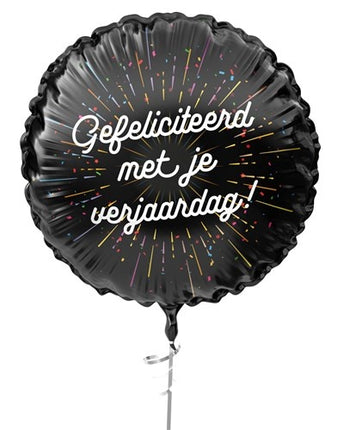 Ballon d'hélium de félicitations Noir Blanc Vide 45cm