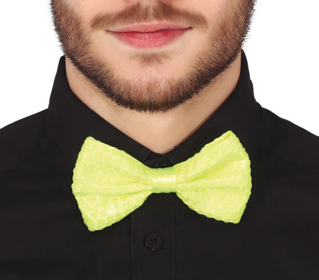 Arc jaune fluo pailleté 13cm