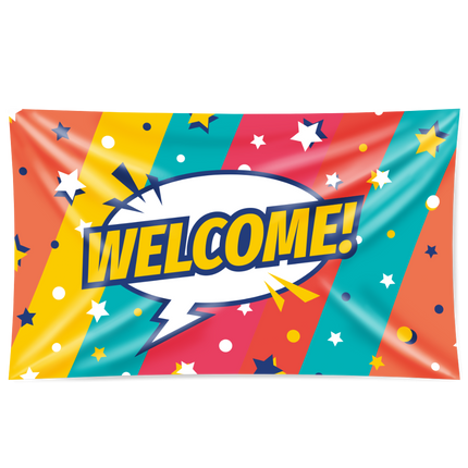 Drapeau mural Welcome 1.5m