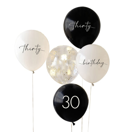 Jeu de ballons 30 ans 30cm 5pcs