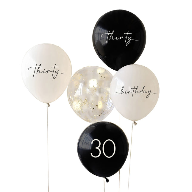 Jeu de ballons 30 ans 30cm 5pcs