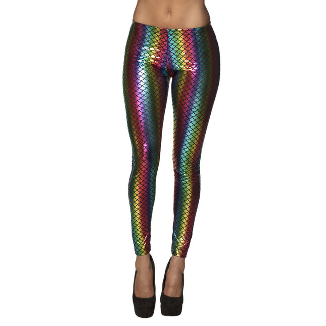 Legging arc-en-ciel métallisé