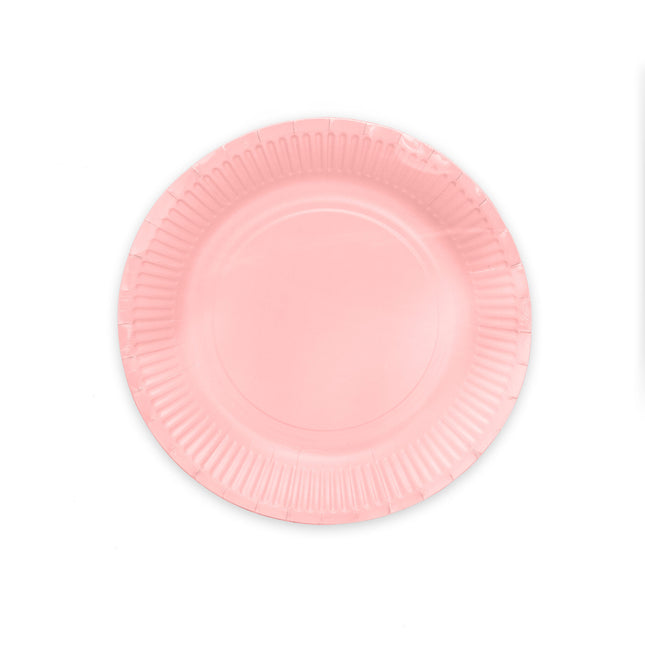Assiettes roses en papier 23cm 16pcs