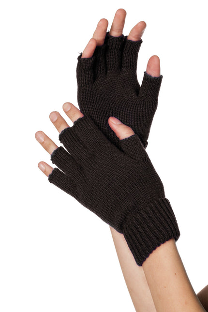 Gants noirs sans doigts
