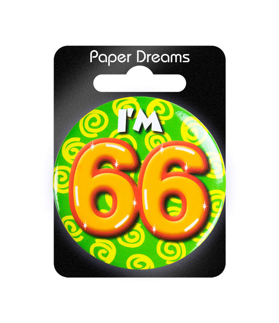 Je suis 66 Bouton 66 ans 5.5cm