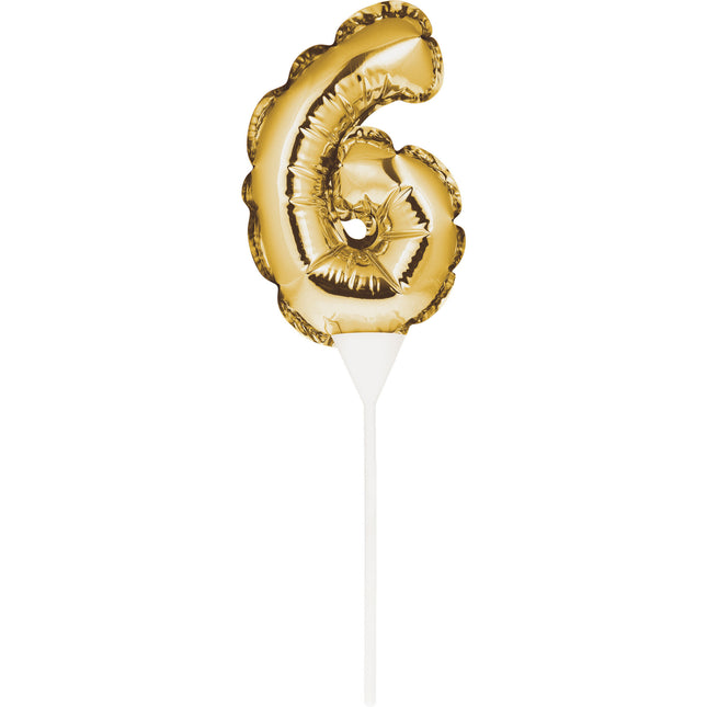 Décor de gâteau doré 6 ans Ballon de baudruche 13cm