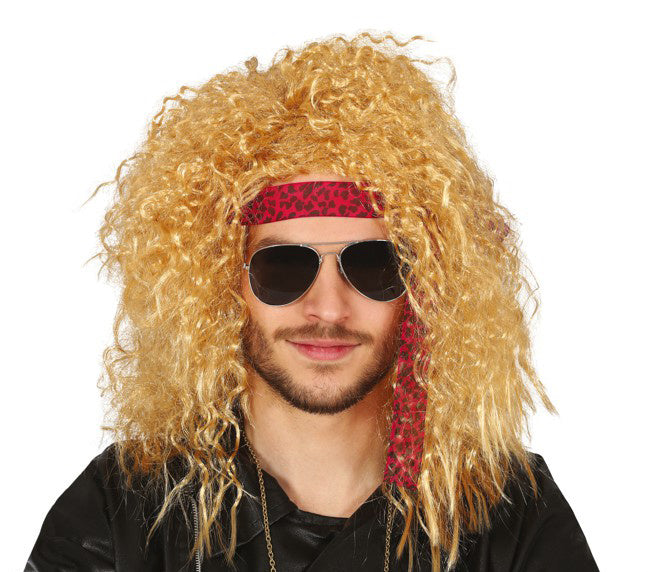 Perruque Rock Boucles Blondes