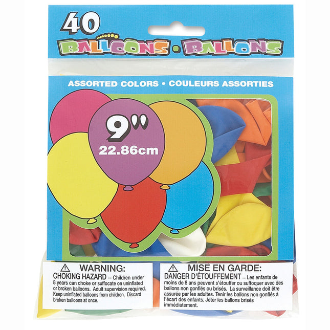 Ballons colorés 23cm 40pcs