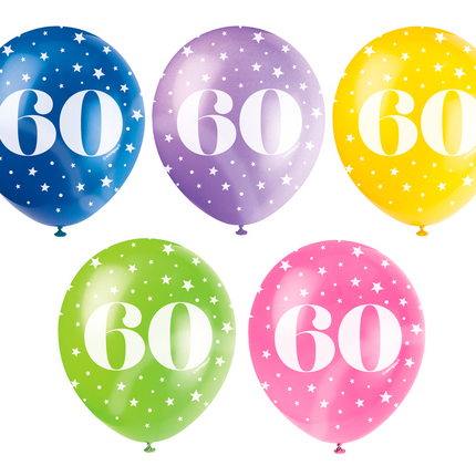 Ballons 60 ans Confetti 30cm 5pcs