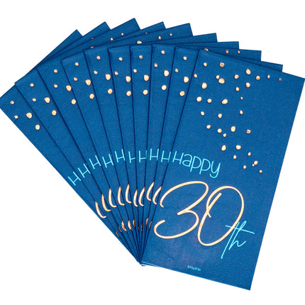 Serviettes de table 30 ans Bleu 33cm 10pcs
