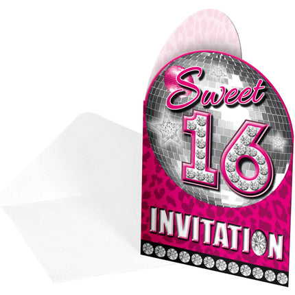 Invitations pour le 16e anniversaire 8pcs