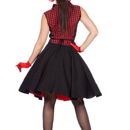 Rock N Roll 50S Robe Noir Rouge Dames