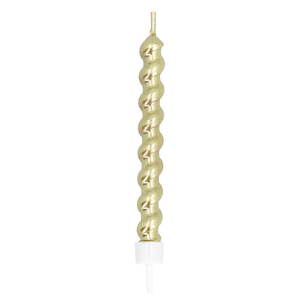Bougies dorées sur support 6pcs