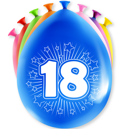 Ballons 18 ans Hurray 30cm 8pcs