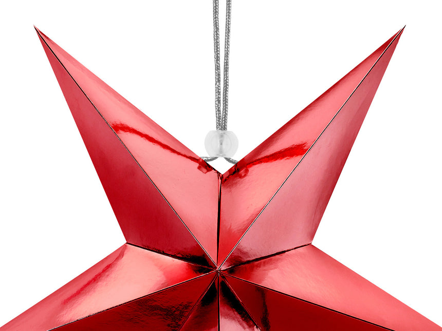 Lampion rouge étoile 30cm