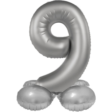 9 Year Figure Balloon Silver 41cm