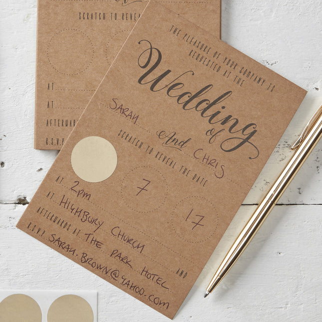 Invitations de mariage beige 15cm 10pcs