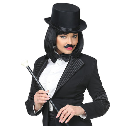 Fausse moustache noire gonflable 6 pièces