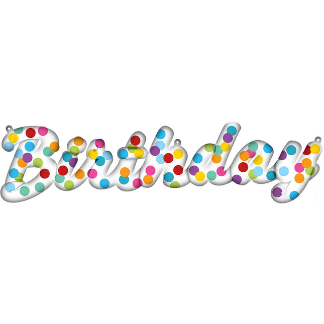 Set de ballons de baudruche Happy Birthday Arc-en-ciel Confetti 2pcs