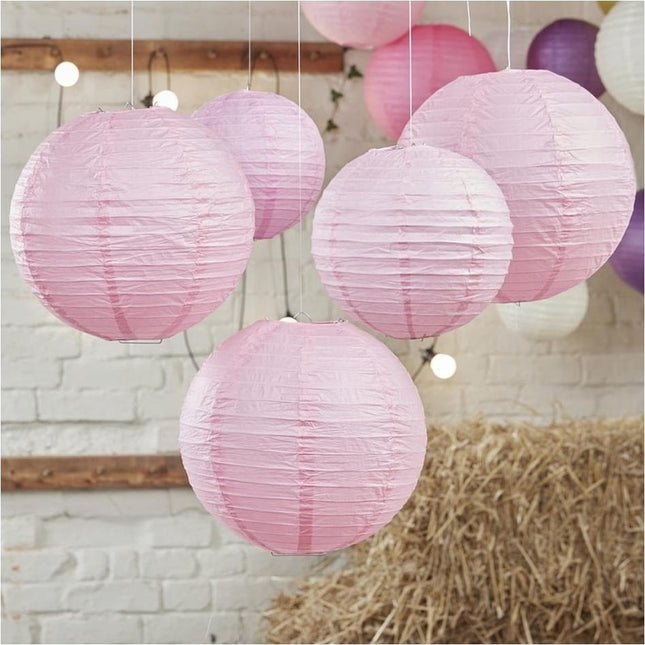 Lanternes de douche de bébé roses 5 pièces