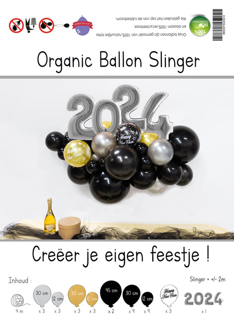 Kit de ballons de baudruche DIY Organic Silver New Year