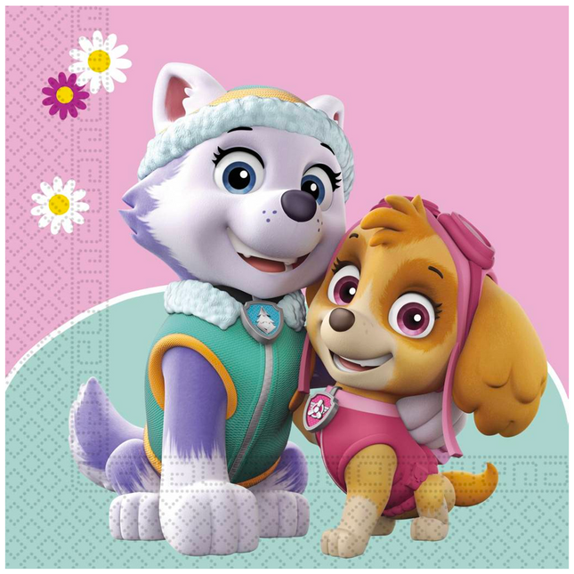 Serviettes Paw Patrol Skye et Everest 33cm 20pcs