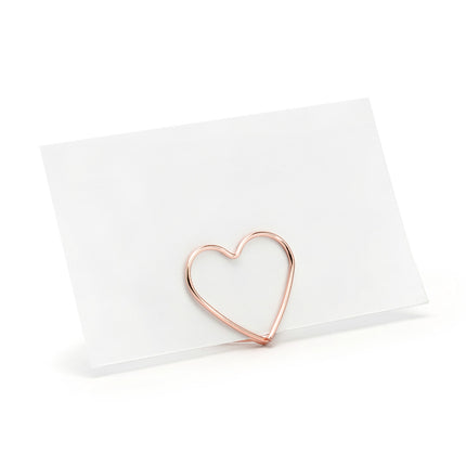 Porte-cartes nominatives Coeurs Rose Or 2.5cm 10pcs