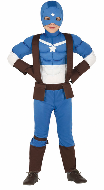 Costume de super-héros enfant bleu blanc