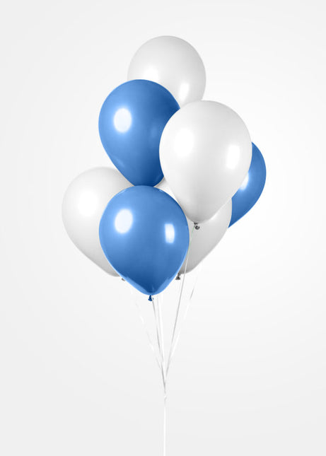 Ballons blancs bleus 30cm 10pcs