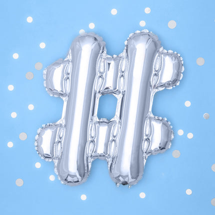 Ballon de baudruche Lettre # Argent Vide 35cm
