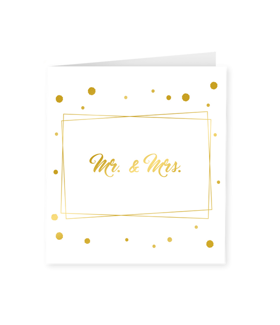 Carte M. et Mme Or Blanc 15cm