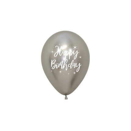 Ballons Happy Birthday Radiant Reflex Mix 12cm 50pcs