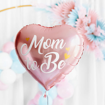 Ballon à l'hélium Heart Mom To Be Pink Empty 35cm