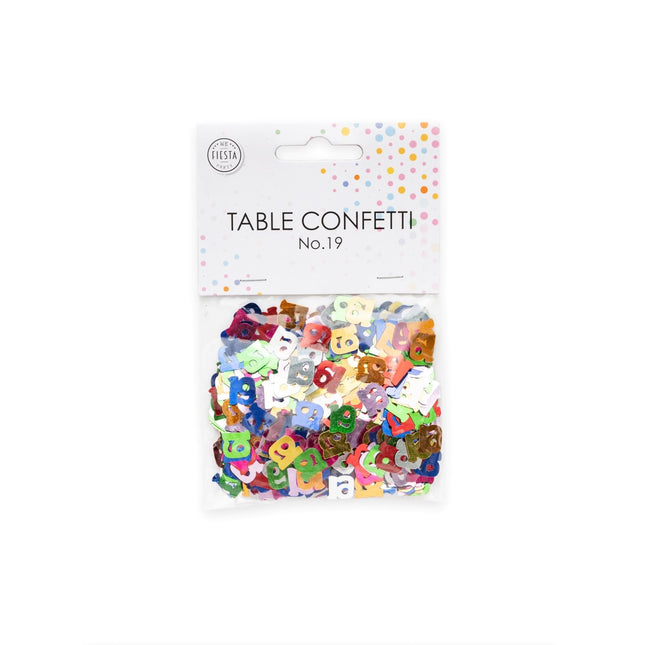 Confettis de table 19 ans colorés