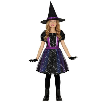 Sorcière Costume d'Halloween Fille Étoile Paillettes