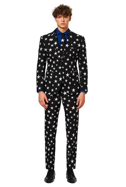 Costume noir blanc étoiles Hommes <tc>OppoSuits</tc>