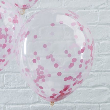 Ballons confettis roses 30cm 5pcs