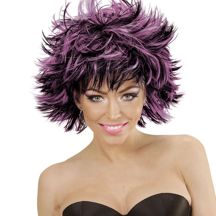 Perruque violette et noire