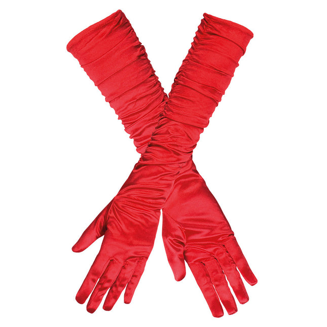 Gants longs rouges