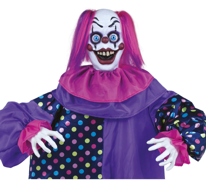Poupée clown d'Halloween avec lumière et son 1,6 m