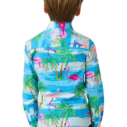 Chemise Hawaii Flamingo Garçon <tc>OppoSuits</tc>