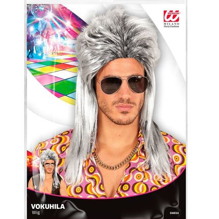Perruque 80s Aso Long Gris