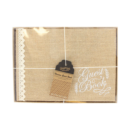 Livre d'or de mariage en jute