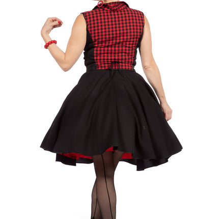 Rock N Roll 50S Robe Noir Rouge Dames