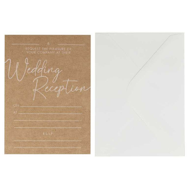 Invitations de mariage marron 10pcs