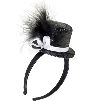 Bandeau à cheveux Mini chapeau de sorcière noir