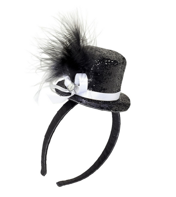 Bandeau à cheveux Mini chapeau de sorcière noir