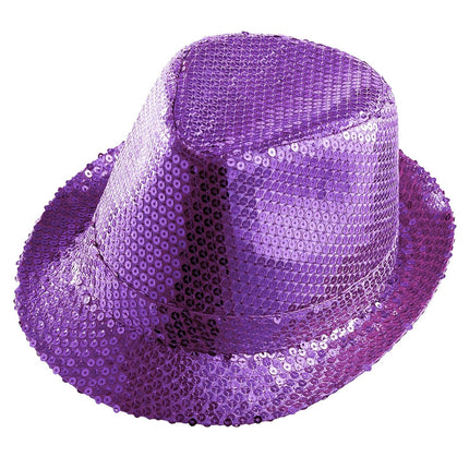 Chapeau violet à paillettes