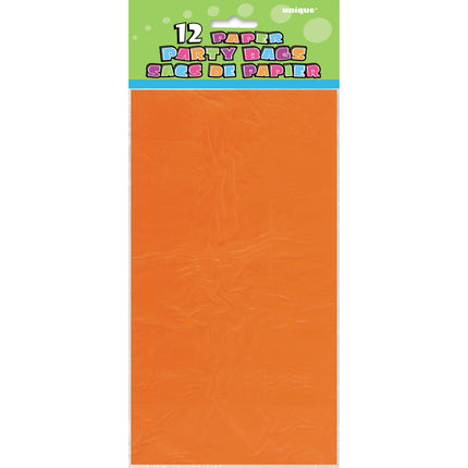 Sacs de fête Orange 25cm 12pcs