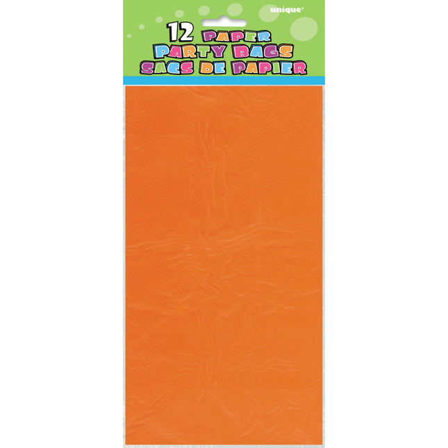 Sacs de fête Orange 25cm 12pcs